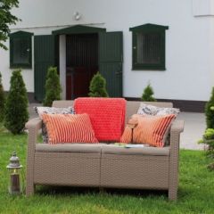 Диван пластиковый Корфу (Corfu love seat) капучино - песок в Набережных Челнах - naberezhnye-chelny.mebel24.online | фото 3