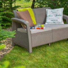 Диван пластиковый Корфу (Corfu love seat) капучино - песок в Набережных Челнах - naberezhnye-chelny.mebel24.online | фото 2