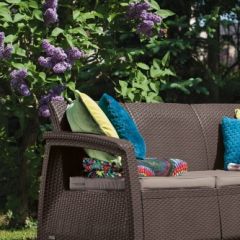 Диван пластиковый Корфу Макс (Corfu love seat max) коричневый в Набережных Челнах - naberezhnye-chelny.mebel24.online | фото 2