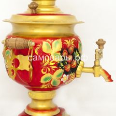 Электрический самовар "Овал ажурный" 3 литра с росписью "Хохлома на красном" в Набережных Челнах - naberezhnye-chelny.mebel24.online | фото 3