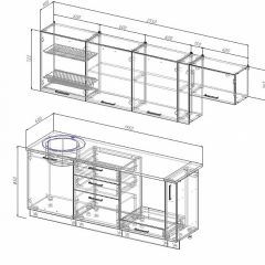 Кухонный гарнитур Лофт 2550 (Стол. 26мм) в Набережных Челнах - naberezhnye-chelny.mebel24.online | фото 2