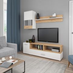 Гостиная Оскар 2 (Белый/Дуб Золотой) в Набережных Челнах - naberezhnye-chelny.mebel24.online | фото