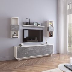 Гостиная Оскар мини (Сосна Белая Loft/Каспий темный) в Набережных Челнах - naberezhnye-chelny.mebel24.online | фото