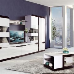 Гостиная Ронда 1 Белый глянец/венге в Набережных Челнах - naberezhnye-chelny.mebel24.online | фото