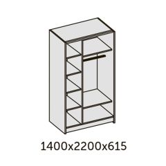 ИННЭС-5 Шкаф-купе 2-х дв. 1400 (1дв. Ф1 - бодега белая, 1дв. Ф2 - зеркало) в Набережных Челнах - naberezhnye-chelny.mebel24.online | фото 2