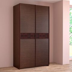 ИННЭС-5 Шкаф-купе 2-х дв. 1400 (2 дв. Ф3 - венге вст. экокожа коричневый) в Набережных Челнах - naberezhnye-chelny.mebel24.online | фото