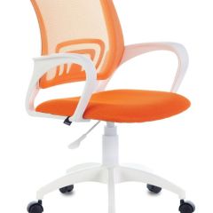 Кресло BRABIX "Fly MG-396W", пластик белый, сетка, оранжевое, 532401, MG-396W_532401 в Набережных Челнах - naberezhnye-chelny.mebel24.online | фото