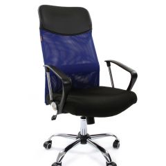 Кресло для руководителя CHAIRMAN 610 N (15-21 черный/сетка синий) в Набережных Челнах - naberezhnye-chelny.mebel24.online | фото