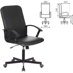 Кресло офисное BRABIX "Simple EX-521" (экокожа, черное) 532103 в Набережных Челнах - naberezhnye-chelny.mebel24.online | фото 2