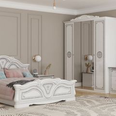 Кровать 2-х спальная 1600*2000 Грация (12.116) без основания (белый/серебро) в Набережных Челнах - naberezhnye-chelny.mebel24.online | фото 2