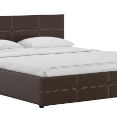 Кровать двойная Синди 160 + ортопед + ПМ + дно (арт. Марика 468 к/з (шоколад)) в Набережных Челнах - naberezhnye-chelny.mebel24.online | фото