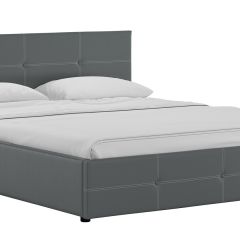 Кровать двойная Синди 160 + ортопед + ПМ + дно (арт. Марика 485 к/з (серый)) в Набережных Челнах - naberezhnye-chelny.mebel24.online | фото