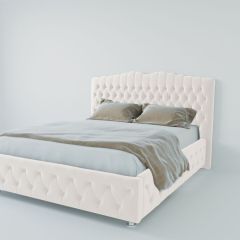 Кровать Нягань с ПМ 1200 (экокожа белая) в Набережных Челнах - naberezhnye-chelny.mebel24.online | фото 2