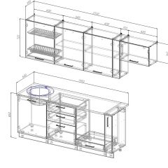 Кухонный гарнитур Лада 2550 (Стол. 26мм) в Набережных Челнах - naberezhnye-chelny.mebel24.online | фото 2