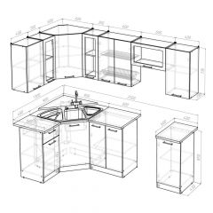 Кухонный гарнитур Лариса оптима 1 1300х2500 мм в Набережных Челнах - naberezhnye-chelny.mebel24.online | фото 2