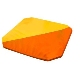 Мат гимнастический 1,3x1,3x0,05м складной скошенные углы цв.оранжевый-желтый в Набережных Челнах - naberezhnye-chelny.mebel24.online | фото