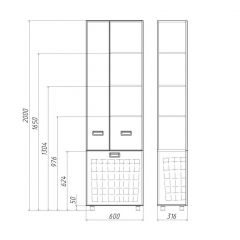 Пенал напольный Cube 60 без ящика с корзиной для белья Домино (DC5014P) в Набережных Челнах - naberezhnye-chelny.mebel24.online | фото 3