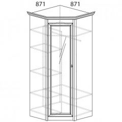 Шкаф угловой №641 "Флоренция" Фасад глухой (угол 871*871) Дуб оксфорд в Набережных Челнах - naberezhnye-chelny.mebel24.online | фото 2