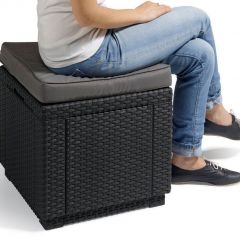 Пуфик Куб с подушкой (Cube with cushion) графит - прохладный серый в Набережных Челнах - naberezhnye-chelny.mebel24.online | фото 2