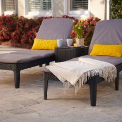 Шезлонг Джайпур с матрасом (Jaipur Sun lounger (with cushion)) графит в Набережных Челнах - naberezhnye-chelny.mebel24.online | фото 3