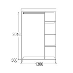 МИРАЖ 11 (1300) Шкаф для платья и белья в Набережных Челнах - naberezhnye-chelny.mebel24.online | фото 2