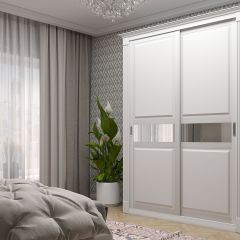 Шкаф-купе 1500 серии NEW CLASSIC K2+K2+B2+PL2(2 ящика+1 штанга+1 полка) профиль «Капучино» в Набережных Челнах - naberezhnye-chelny.mebel24.online | фото