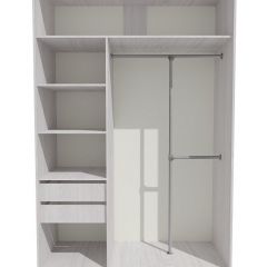 Шкаф-купе 1500 серии SILVER S3+S4+B2+PL4 (2 ящика+F обр.штанга) профиль «Серебро» в Набережных Челнах - naberezhnye-chelny.mebel24.online | фото 2