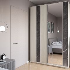Шкаф-купе 1500 серии SILVER S4+S3Z+B2+PL1 (2 ящика+1 штанга) профиль «Серебро» в Набережных Челнах - naberezhnye-chelny.mebel24.online | фото
