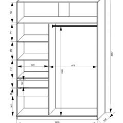 Шкаф-купе 1600 серии SOFT D1+D3+B2+PL1 (2 ящика+1штанга) профиль «Графит» в Набережных Челнах - naberezhnye-chelny.mebel24.online | фото 4