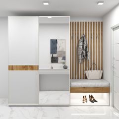 Шкаф-купе 1600 серии SOFT D6+D4+B2+PL2 (2 ящика+1штанга+1 полка) профиль «Капучино» в Набережных Челнах - naberezhnye-chelny.mebel24.online | фото
