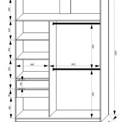 Шкаф-купе 1600 серии SOFT D8+D2+B2+PL4 (2 ящика+F обр.штанга) профиль «Графит» в Набережных Челнах - naberezhnye-chelny.mebel24.online | фото 2
