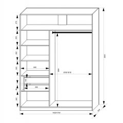 Шкаф-купе 1700 серии NEW CLASSIC K3+K3+B2+PL1 (2 ящика+1 штанга) профиль «Капучино» в Набережных Челнах - naberezhnye-chelny.mebel24.online | фото 3