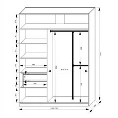 Шкаф-купе 1700 серии NEW CLASSIC K4+K4+B2+PL4 (2 ящика+F обр. штанга) профиль «Капучино» в Набережных Челнах - naberezhnye-chelny.mebel24.online | фото 3