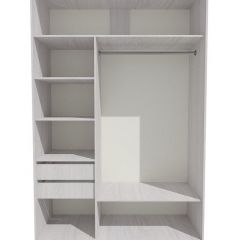 Шкаф-купе 1700 серии SILVER S1+S1+B2+PL2 (2 ящика+1 штанга+1 полка) профиль «Серебро» в Набережных Челнах - naberezhnye-chelny.mebel24.online | фото 2