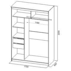 Шкаф-купе №19 Серия 3 Инфинити с зеркалами (1700) Ясень Анкор светлый в Набережных Челнах - naberezhnye-chelny.mebel24.online | фото 6