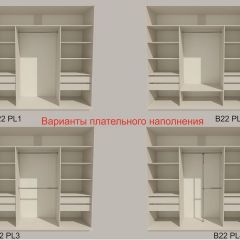 Шкаф-купе 2100 серии SOFT D5+D5+D5+B22+PL4 (по 2 ящика лев/прав+2штанги) профиль «Графит» в Набережных Челнах - naberezhnye-chelny.mebel24.online | фото 4