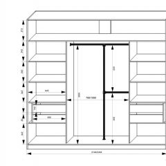 Шкаф-купе 2150 серии NEW CLASSIC K4+K4+K4+B22+PL4(по 2 ящика лев/прав+F обр.штанга) профиль «Капучино» в Набережных Челнах - naberezhnye-chelny.mebel24.online | фото 3