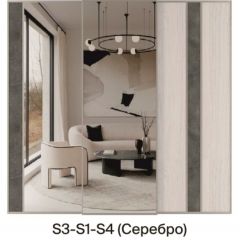 Шкаф-купе 2250 серии SILVER S3+S1+S3Z B22+PL2 (по 2 ящика лев/прав+1штанга+1 полка) профиль «Серебро» в Набережных Челнах - naberezhnye-chelny.mebel24.online | фото 9