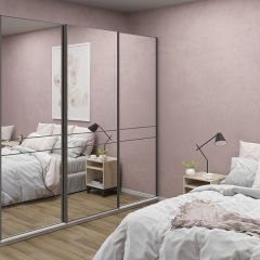 Шкаф-купе 2400 серии SOFT D4+D4+D4+B22+PL1 (по 2 ящика лев/прав+1штанга) профиль «Графит» в Набережных Челнах - naberezhnye-chelny.mebel24.online | фото