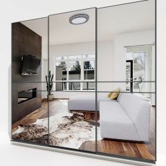 Шкаф-купе 2400 серии SOFT D4+D4+D4+B22+PL1 (по 2 ящика лев/прав+1штанга) профиль «Графит» в Набережных Челнах - naberezhnye-chelny.mebel24.online | фото 4