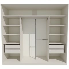 Шкаф-купе 2450 серии NEW CLASSIC K1+K1+K1+B22+PL4 (по 2 ящика лев/прав+F обр.штанга) профиль «Капучино» в Набережных Челнах - naberezhnye-chelny.mebel24.online | фото 2