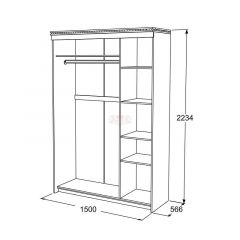 Шкаф-купе 3-х дверный Ольга-13 (1500) в Набережных Челнах - naberezhnye-chelny.mebel24.online | фото 2
