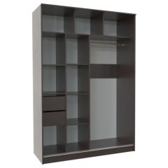 Шкаф-купе ПШ-2.9 1500 Фасад ВСТАВКА МДФ | СТЕКЛО (Венге/Стекло черное) в Набережных Челнах - naberezhnye-chelny.mebel24.online | фото 2