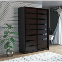 Шкаф-купе ПШ-2.9 1500 Фасад ВСТАВКА МДФ | СТЕКЛО (Венге/Стекло черное) в Набережных Челнах - naberezhnye-chelny.mebel24.online | фото