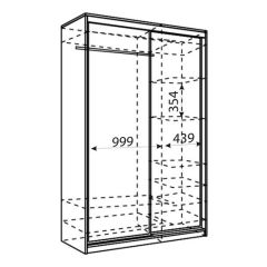 Шкаф-купе Рене 1500 вариант 3 (ЛДСП/Зеркало) в Набережных Челнах - naberezhnye-chelny.mebel24.online | фото 2