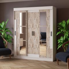 Шкаф-купе ТВИСТ Белый/Дуб юкон в Набережных Челнах - naberezhnye-chelny.mebel24.online | фото