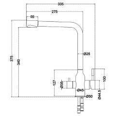 Смеситель д/кухни MELANA-F610304 Stello нерж.сталь, с переключателем на фильтр, однорычажный, сатин в Набережных Челнах - naberezhnye-chelny.mebel24.online | фото 4