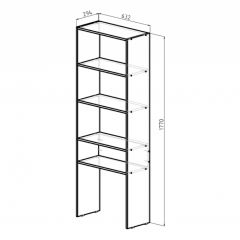 Стеллаж Элемент-1 (дуб сонома) в Набережных Челнах - naberezhnye-chelny.mebel24.online | фото 2