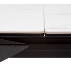 Стол CREMONA 140 HIGH GLOSS STATUARIO Белый мрамор глянцевый, керамика/ черный каркас, ®DISAUR в Набережных Челнах - naberezhnye-chelny.mebel24.online | фото 6