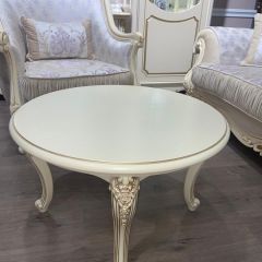 Стол журнальный круглый Мона Лиза (крем) в Набережных Челнах - naberezhnye-chelny.mebel24.online | фото 2